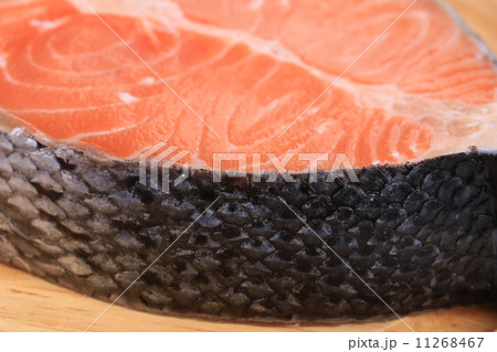 Closeup of raw salmon steak. Closeup of raw salmon steak. 11268467
