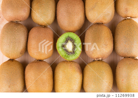 Ripe kiwi on wood table. 11269938