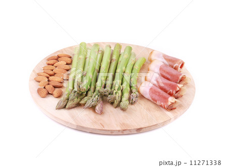 Platter with asparagus and prosciutto. 11271338