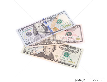 Close up of different dollar bills. 11272029