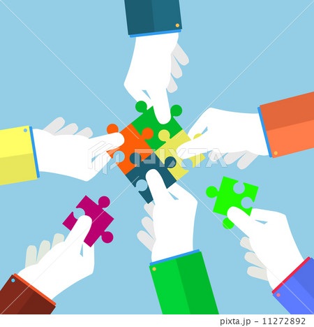Businessman assembling jigsaw puzzle Businessman assembling jigsaw puzzle 11272892