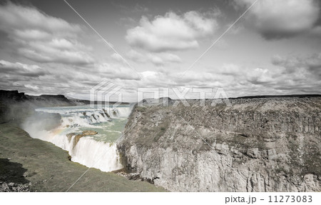 Waterfall Gullfoss in grayscale, Iceland Waterfall Gullfoss in grayscale, Iceland 11273083