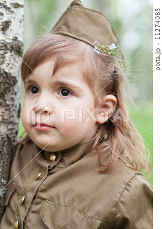 Little girl in a military uniform 11274085