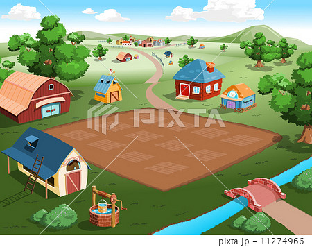 plentiful farm landscape illustration 11274966