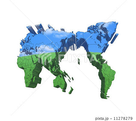 草原の世界地図 国境のイラスト素材