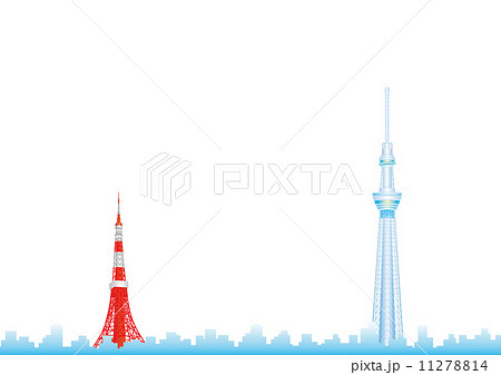 スカイツリー 東京タワーのイラスト素材