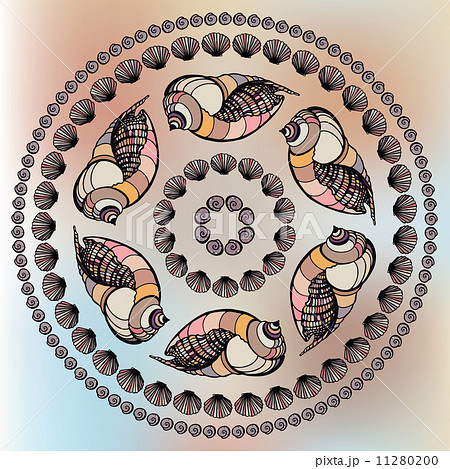 Mandala made of Seashells. 11280200