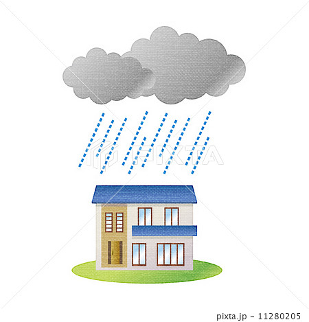 家 雨 豪雨 集中豪雨 大雨のイラスト素材 11280205 Pixta