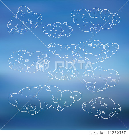 Vintage clouds set. 11280587