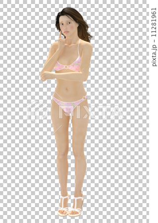 A swimsuit woman in troubled look A swimsuit woman in troubled look 11281961