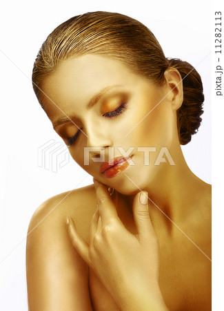Tenderness. Dreamy Sophisticated Woman with Closed Eyes in Reverie Tenderness. Dreamy Sophisticated Woman with Closed Eyes in Reverie 11282113