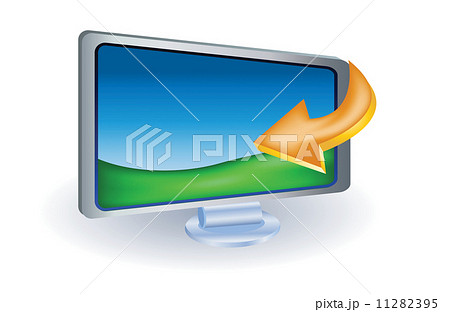 lcd tv monitor with arrow 11282395