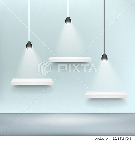 shelf for exhibit blank template and light 11283753