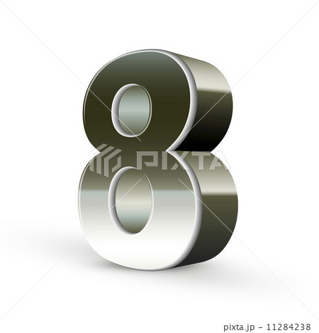 3d silver steel number 8 11284238