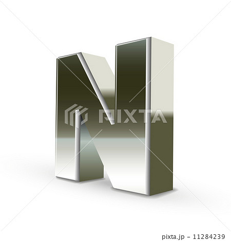 3d silver steel letter N 3d silver steel letter N 11284239
