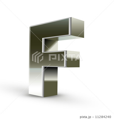 3d silver steel letter F 3d silver steel letter F 11284240