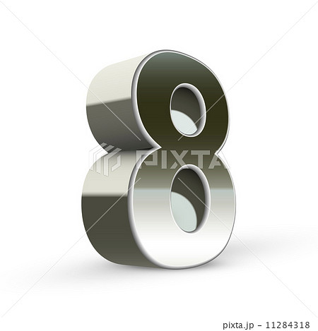 3d silver steel number 8 3d silver steel number 8 11284318