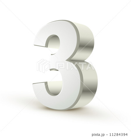 3d shiny silver number 3 3d shiny silver number 3 11284394
