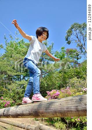 アスレチックを楽しむ女の子 11284889