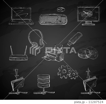 Business computer icons set Business computer icons set 11287524