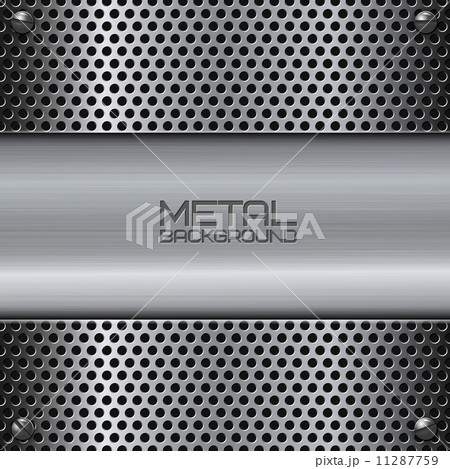 Perforated metal background with screws 11287759