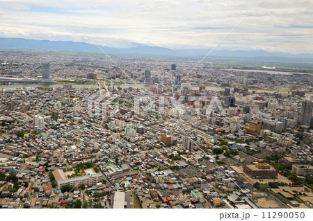 新潟市中心部を空撮  11290050