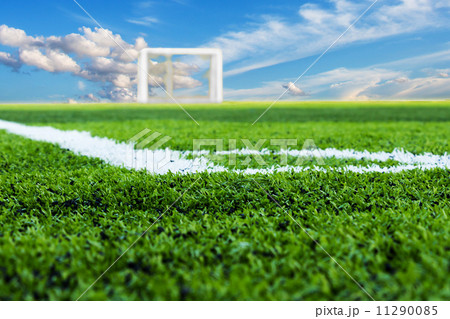 Soccer field with sky background Soccer field with sky background 11290085
