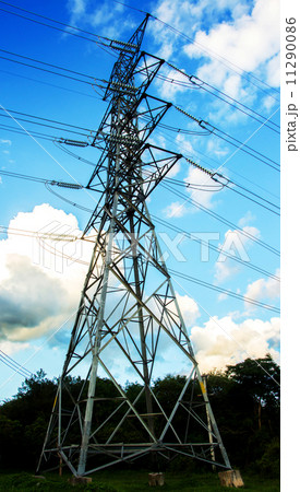high voltage post.High-voltage tower sky background. high voltage post.High-voltage tower sky background. 11290086