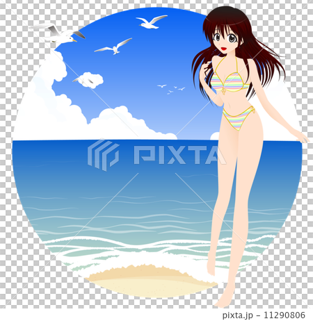 Girls with swimsuits with seaside Girls with swimsuits with seaside 11290806