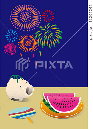 花火と夏の風物詩のポストカード 11295246