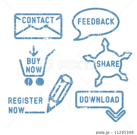Simple vector contact, feedback, share, buy, download, register stamps 11295309