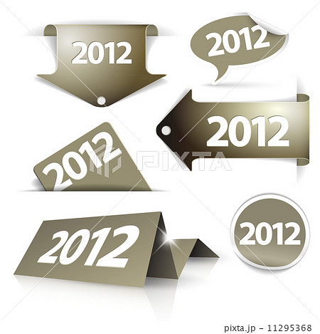 Vector golden 2012 Labels, stickers, pointers 11295368
