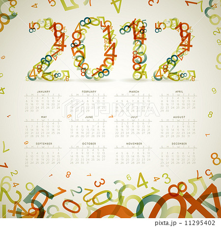 Vector Vintage retro calendar 2012 11295402