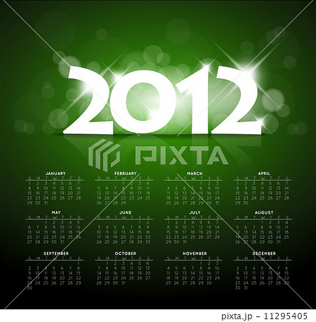 Green calendar for the new year 2012 11295405