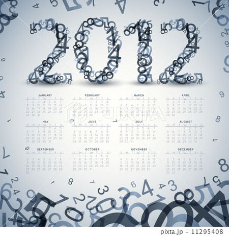 Vector Vintage retro calendar 2012 Vector Vintage retro calendar 2012 11295408