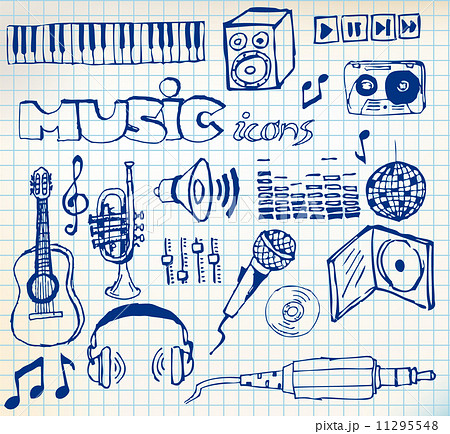 Set of music hand-drawn icons 11295548
