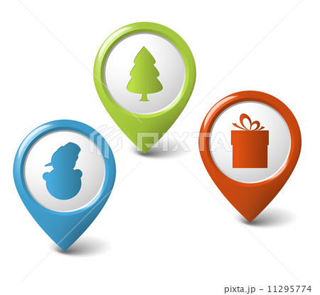 Set of vector christmas round 3D pointers 11295774