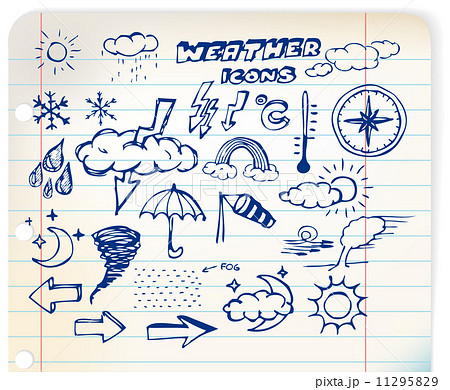 Set of grunge weather hand drawing icons Set of grunge weather hand drawing icons 11295829
