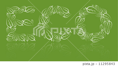 Eco lettering made from white leafs Eco lettering made from white leafs 11295843