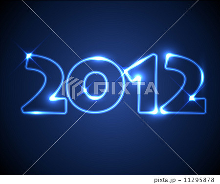 Blue vector neon New Year card 2012 11295878