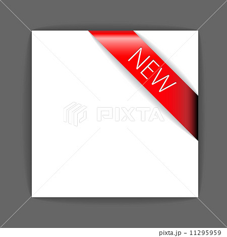 New red corner ribbon 11295959