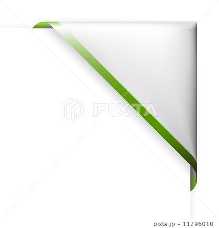 White corner ribbon with green border 11296010