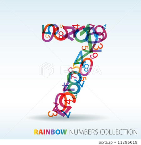 Number seven made from colorful numbers 11296019
