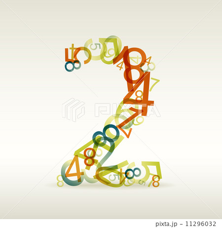 Number two made from colorful numbers Number two made from colorful numbers 11296032