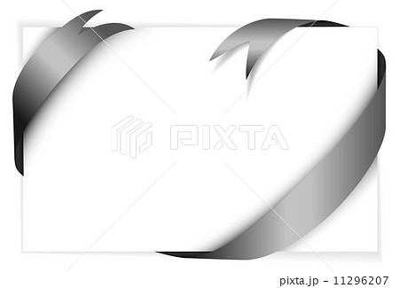 black vector ribbon around blank white paper black vector ribbon around blank white paper 11296207