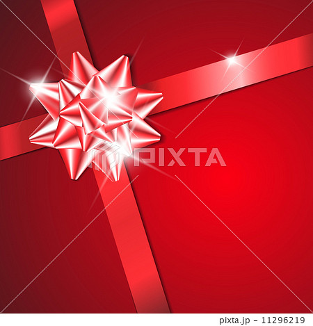 Red bow on a red ribbon with red background 11296219