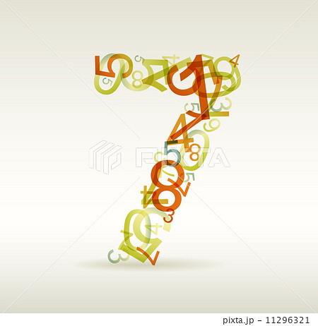 Number seven made from colorful numbers Number seven made from colorful numbers 11296321