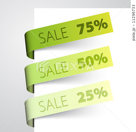 Set of sale green paper tags Set of sale green paper tags 11296733