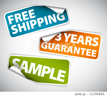 Set of rectangle labels with rounded corners 11296809