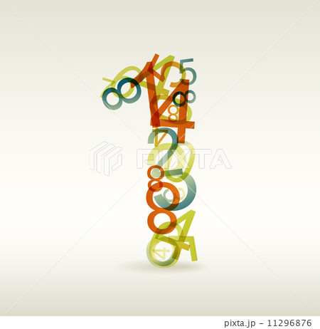 Number one made from colorful numbers 11296876